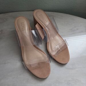 Schutz Women's Tan Slide Sandals Size 6.5